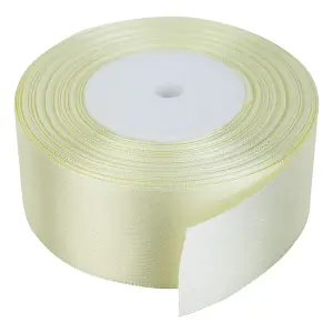 40mm Ivory Double Sided Satin Polyester Ribbon Roll, 25 metres