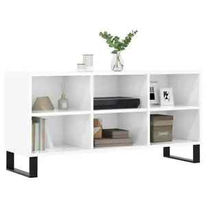 Berkfield TV Cabinet High Gloss White 103.5x30x50 cm Engineered Wood