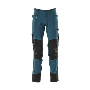 Mascot Advanced Stretch Trousers with Kneepad Pockets - Dark Petroleum   (32.5) (Leg Length - Short)