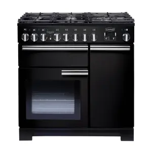 Rangemaster PDL90DFFGB/C Freestanding Electric Range cooker with Gas Hob - Black