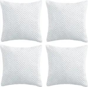 Cushions with Covers Included 45 x 45 Cm Set of 8 (4 Grey Cushion Covers, 4 Cushion Inserts)