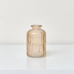 Melody Maison Rust Ribbed Glass Bottle Vase - 10cm