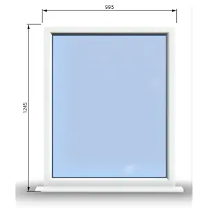 995mm (W) x 1245mm (H) PVCu StormProof Window - 1 Non Opening Window - Toughened Safety Glass - White