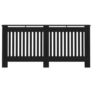 Berkfield Radiator Cover Black 172x19x81 cm MDF