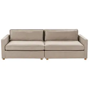 3 Seater Fabric Sofa Taupe VINSTRA