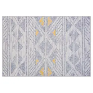 Area Rug 140 x 200 cm Grey with Yellow KARGI