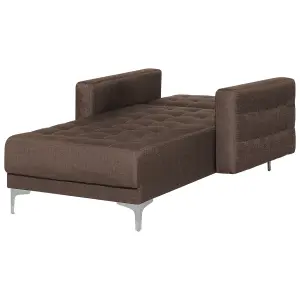 Fabric Chaise Lounge Brown ABERDEEN