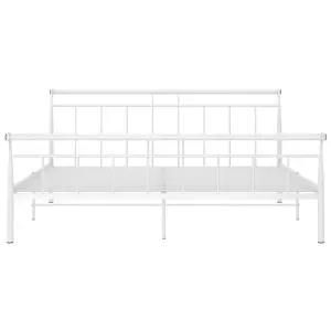 Berkfield Bed Frame White Metal 200x200 cm