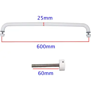 EAI - Pull Handle - Bolt Fixed - 600x25mm - White