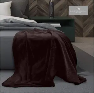 GC GAVENO CAVAILIA Luxury Faux Fur Throw 200X240 CM Choco Fleece Blanket for King Bed & Sofa Bed