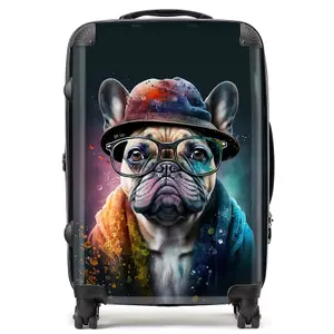 French Bulldog Dog Splashart Suitcase - Medium