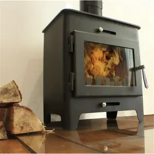 Metallic Black 5kw DEFRA Wood Burning Stove