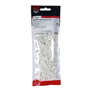 TIMco Hinged Screw Cap Small White - To fit 3.0 to 4.5 Screw - 100 Pieces