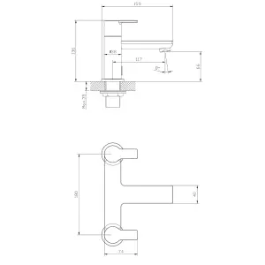 GoodHome Akita Matt Black Deck-mounted Manual Single Bath Filler Tap