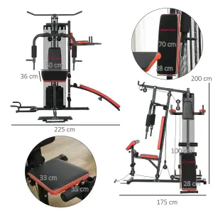 SPORTNOW Multi Gym Workout Station with Sit Up Bench, Push Up Stand, Dip Bars