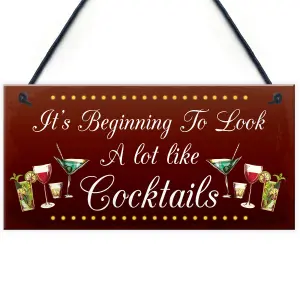 Red Ocean Funny Christmas Sign For Home Bar Man Cave Bar Sign Gin Gifts