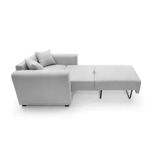 Olly Linen Single Sofa Bed in Light Grey