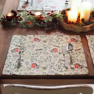 Evans Lichfield Robin Washable Set of 4 Festive Placemats