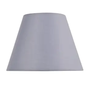 First Choice Lighting Set of 2 Grey Cotton 20cm Diameter Tapered Fabric Lamp Shades