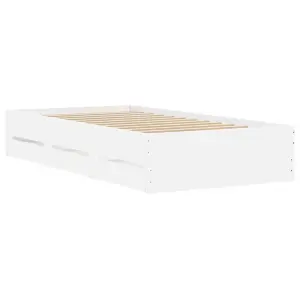 Berkfield Bed Frame with Drawers without Mattress White 90x190 cm Single