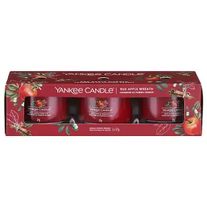 Yankee Candle 3 Pack Filled Votives - Red Apple Wreath