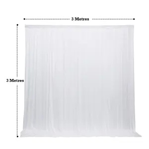 3x3 M Ice Silk Backdrop Curtain Photography Scenery for Christmas Events Decor, White