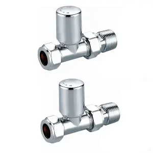 Nes Home Modern Straight Radiator Valves Chrome