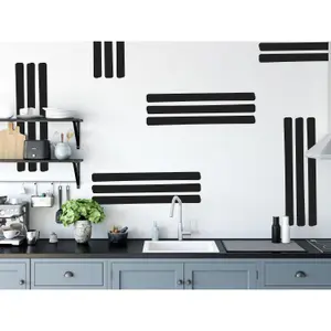 QuoteMyWall Designer Grey Line Pattern Wall Stickers Decals For Home Decor