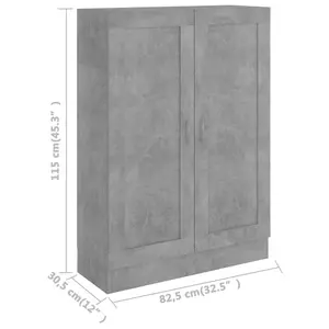 Berkfield Book Cabinet Concrete Grey 82.5x30.5x115 cm Engineered Wood