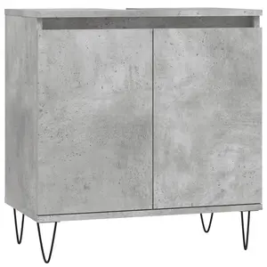 Berkfield Bathroom Cabinet Concrete Grey 58x33x60 cm Engineered Wood