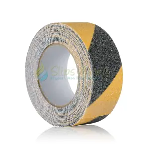 Non Slip Tape Roll Pro Standard Grade -Indoor/Outdoor Use by Slips Away - Yellow/Black  Hazard 50mm x 18m