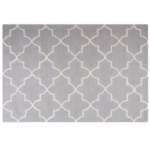 Wool Area Rug 140 x 200 cm Grey SILVAN