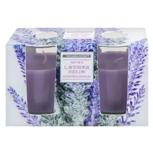 Lavender Glass Jar Votive Candles Luxury Scented Lilac Decor (2 Pack)