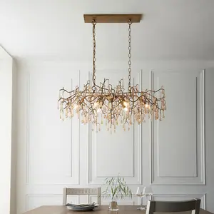 Luminosa Rimini Pendant Ceiling Light Aged Gold Paint, Champagne Lustre Glass