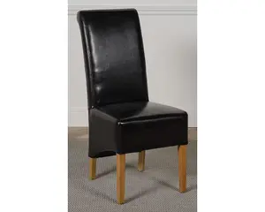 Montana Black Leather Dining Chairs for Dining Room or Kitchen