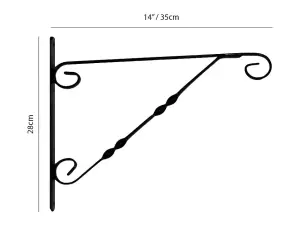 Premium Hanging Basket Bracket  - Twisted Design - 14" Bracket