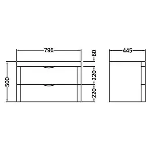 800mm Single Bathroom Vanity with Integrated Polyglomerate Basin