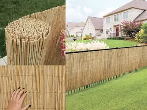 4m x 1m Bamboo Screening Roll Panel Natural Fence Peeled Reed Fencing Outdoor Garden