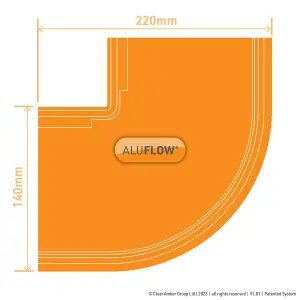 Aluflow Grey Half round 90° External Gutter angle, (Dia)140mm