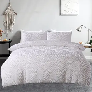 Solid Colour Duvet Cover Set with Pillowcases White / Kingsize