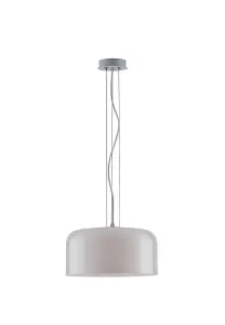 Luminosa Gibus Shiny Dome Ceiling Pendant, White, E27