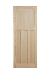 Fortia 4 panel Unglazed Victorian Natural Pine veneer Internal Timber Door, (H)1981mm (W)610mm (T)35mm