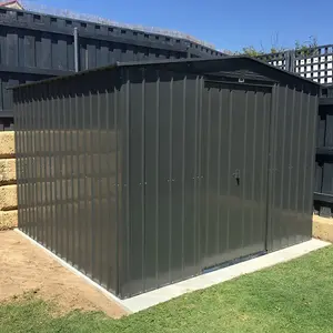 Globel 10x7ft Apex Metal Garden Shed - Anthracite Grey