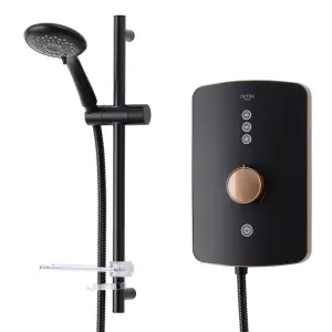 Triton Amala Black Brushed Copper effect Manual Electric Shower, 9.5kW