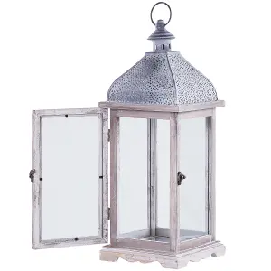 Beliani Traditional Lantern SAMAR Wood White