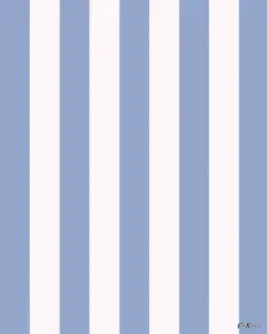 Cath Kidston Stripe Glass Splashback - Blue (600x750mm)