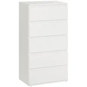 HOMCOM 5 Drawer Cabinet Storage Cupboard Sideboard Organiser Living Room White