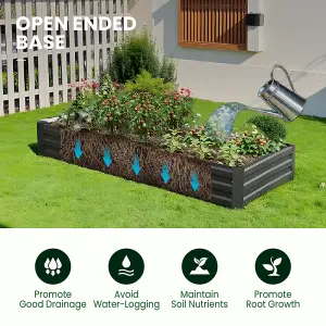 Rectangular Metal Garden Flower Bed  Metal Raised Bed Galvanized Raised Planter Box Outdoor Raised Garden Bed Kit 240cm W