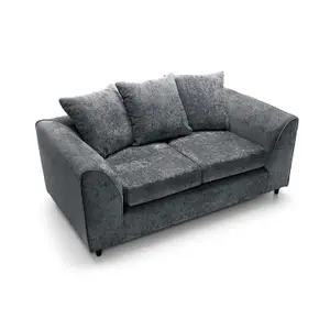 Harriet Crushed Chenille 2 Seater Sofa in Dark Grey