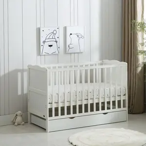 Draper Cot Bed with Mattress White